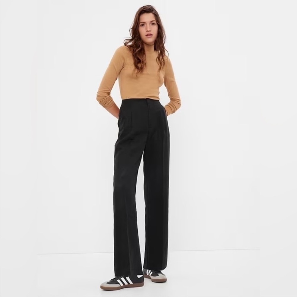 NWT! GAP Black Noir SoftSuit Wide Leg Trousers in TENCEL™ Lyocell - Multiple🩷
